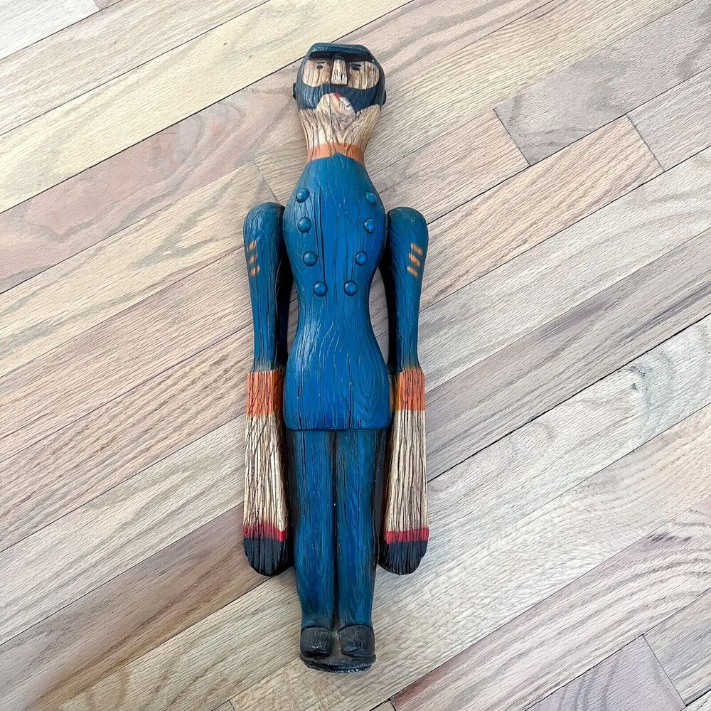 Vintage 1964 Richter European Soldier Army Resin Hanging Art Decor Faux Wood